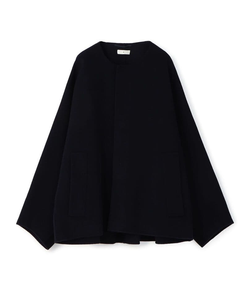 新品 24AW ウールダブルフェイス マントコート