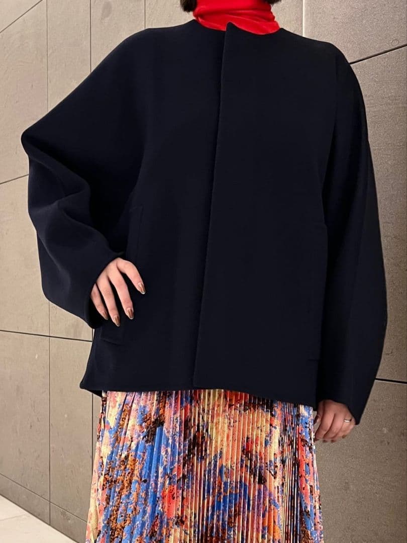 新品 24AW ウールダブルフェイス マントコート