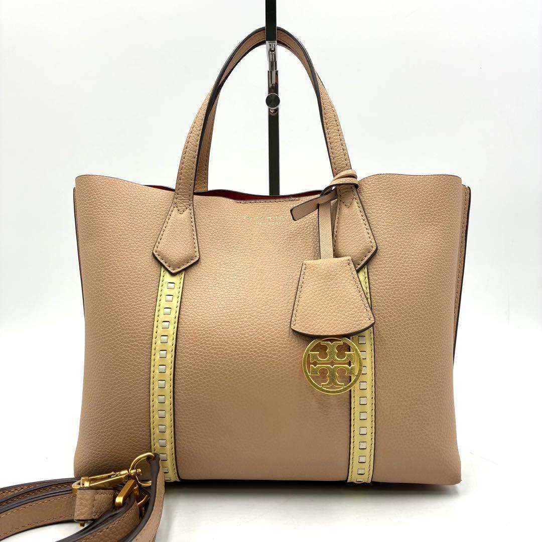 極美品 トリーバーチ ペリー ピックステッチ 2way ショルダーバッグ レザー