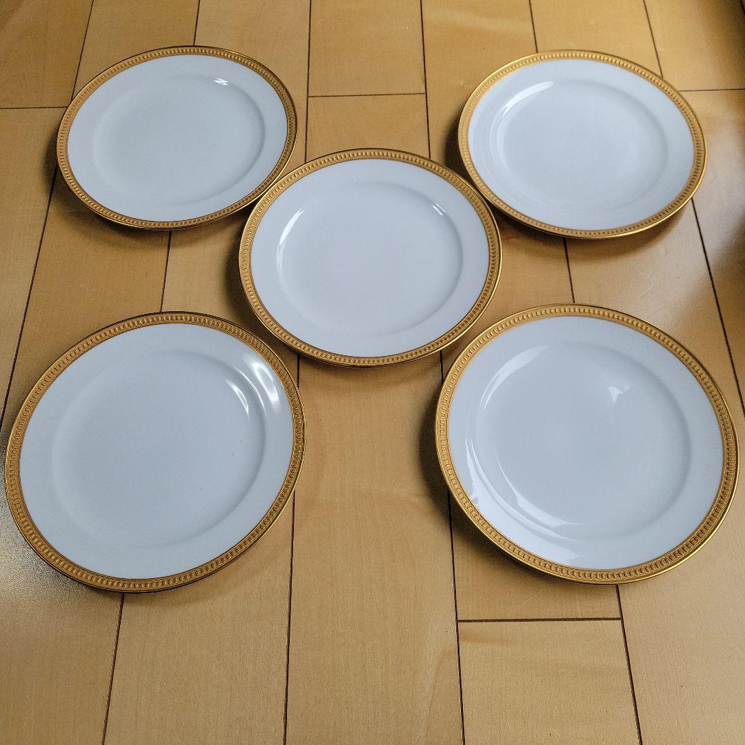 大倉陶園⑧クラウンエンボス　デザート皿5枚セット