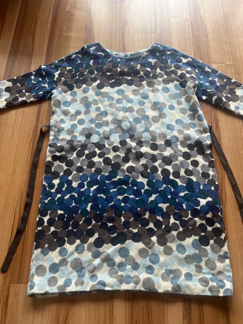 専用　ミナペルホネン カシミヤ　水玉模様 七分袖ワンピース、チュニック