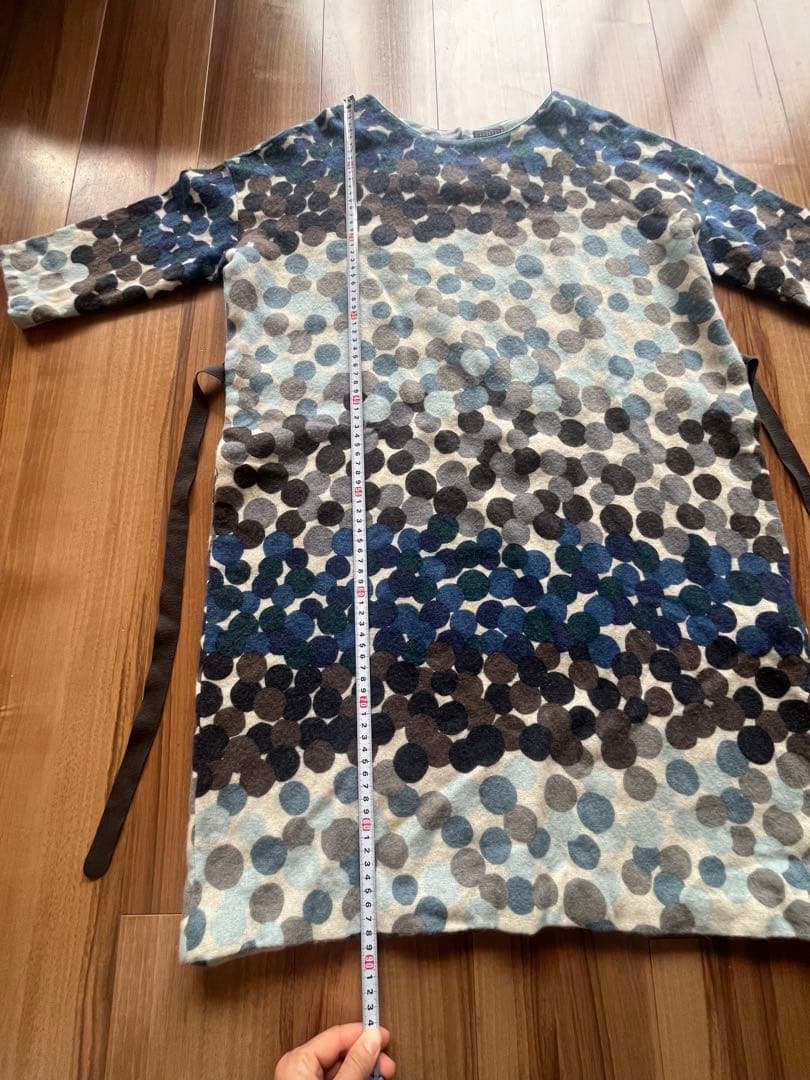専用　ミナペルホネン カシミヤ　水玉模様 七分袖ワンピース、チュニック