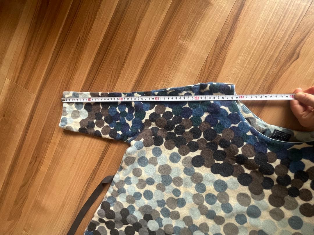 専用　ミナペルホネン カシミヤ　水玉模様 七分袖ワンピース、チュニック