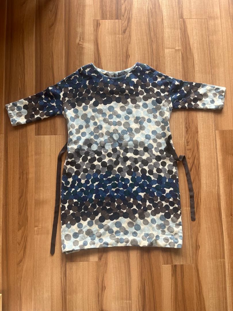 専用　ミナペルホネン カシミヤ　水玉模様 七分袖ワンピース、チュニック