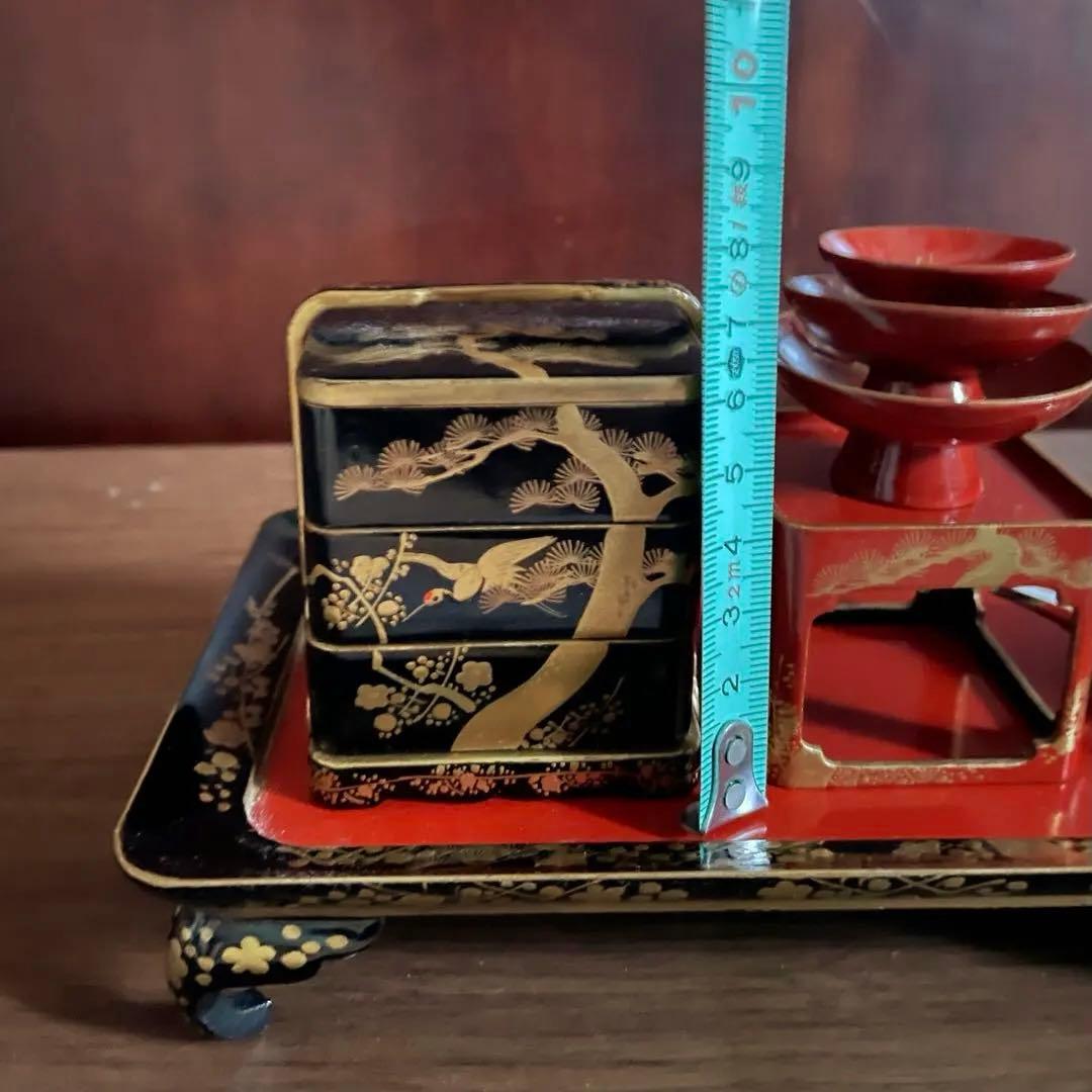 雛道具 蒔絵 重箱 屠蘇器セット ミニチュア 時代雛道具