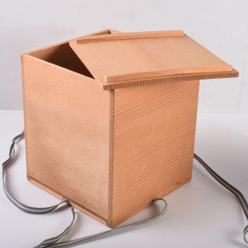 茶道具　京焼　平安昭阿弥造　浅葱　末広形　水指　共箱　C　8415A