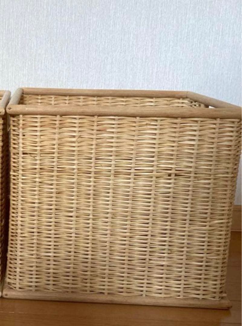 m*様 無印良品ブリ材角型バスケット・特大1個セット籐かご収納整理カゴ カラーボ