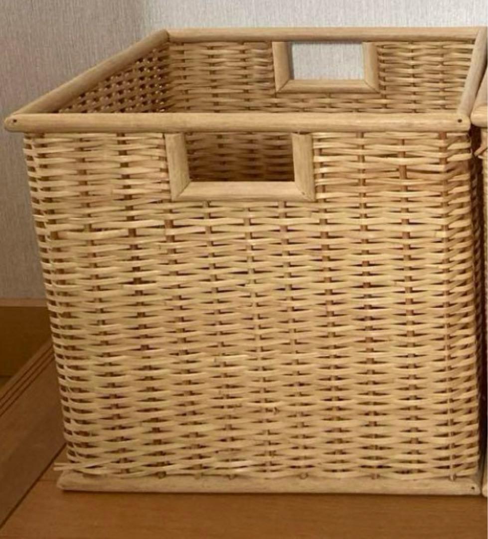 m*様 無印良品ブリ材角型バスケット・特大1個セット籐かご収納整理カゴ カラーボ