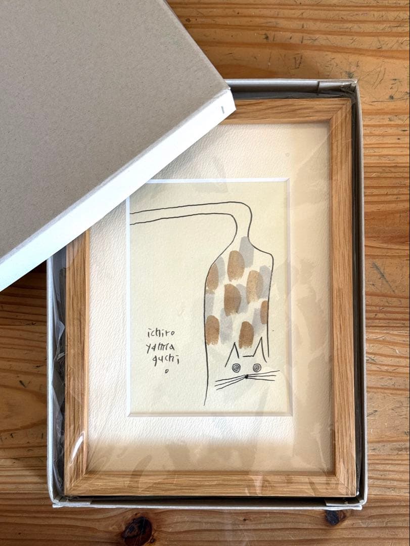 【原画・額装】山口一郎 直筆原画 猫 IDEE購入