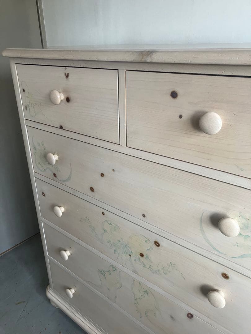 Thomasville(トーマスビル) チェスト5段　ボタニカル柄(薔薇柄)