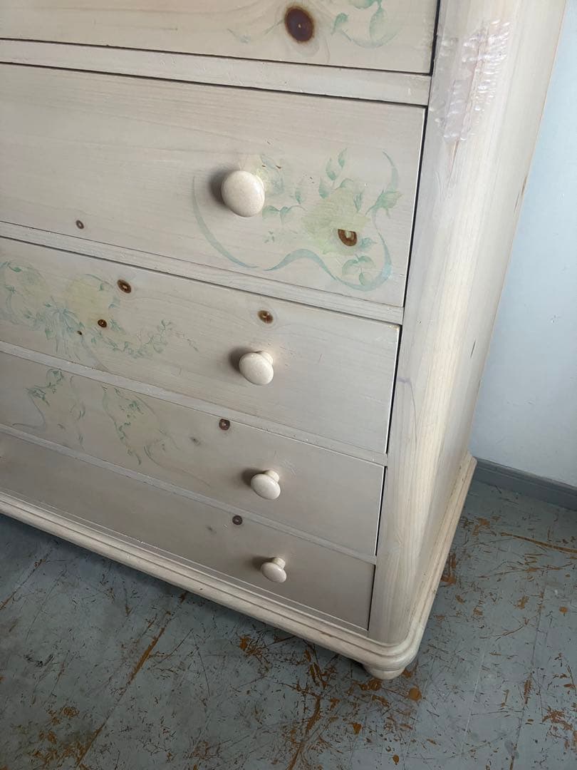 Thomasville(トーマスビル) チェスト5段　ボタニカル柄(薔薇柄)