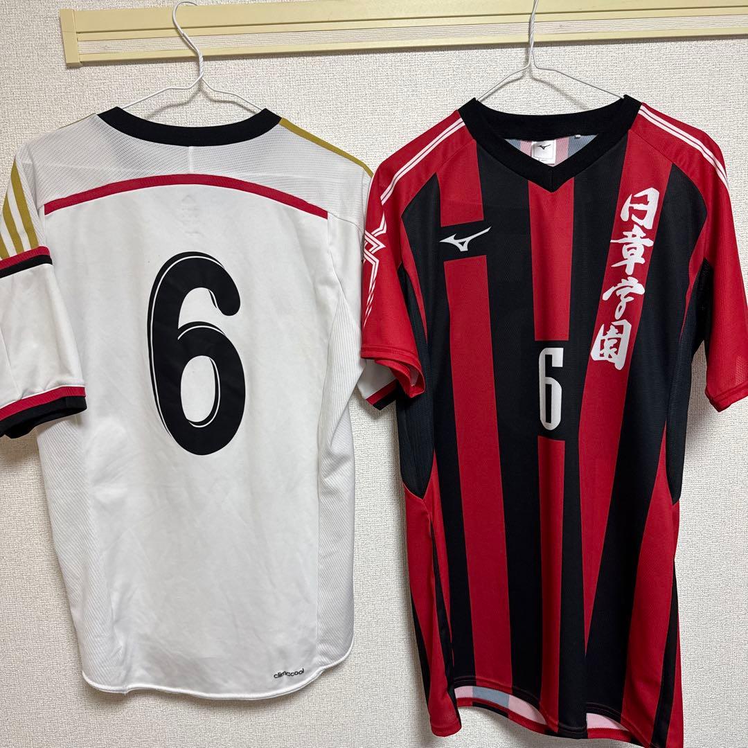 日章学園ユニフォーム ミズノサッカーシャツ Lサイズ 赤黒のみの販売になります