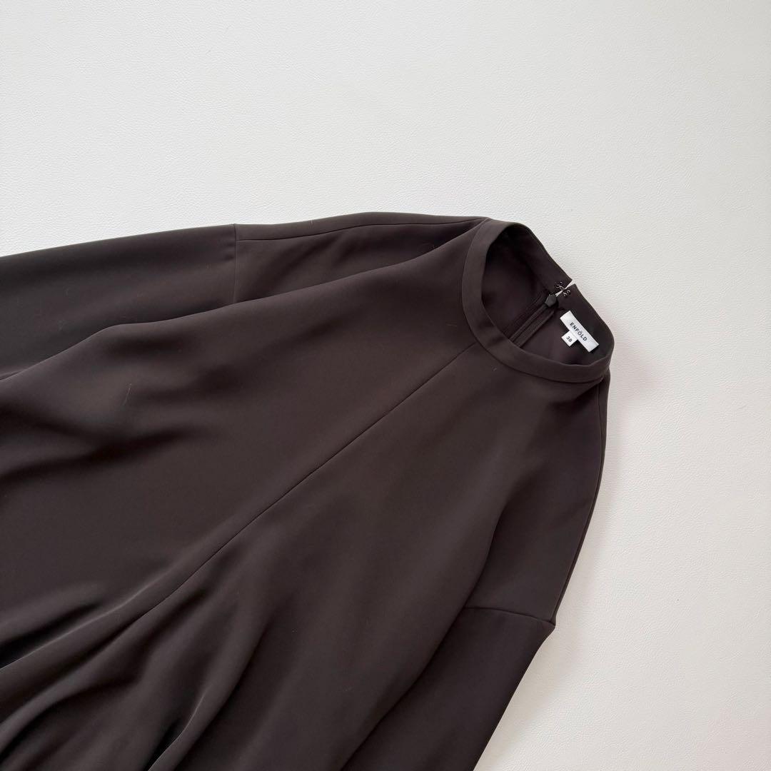 4.2万円✨エンフォルド　ワイドカフドレス　ロング　洗濯できる　春秋ワンピース