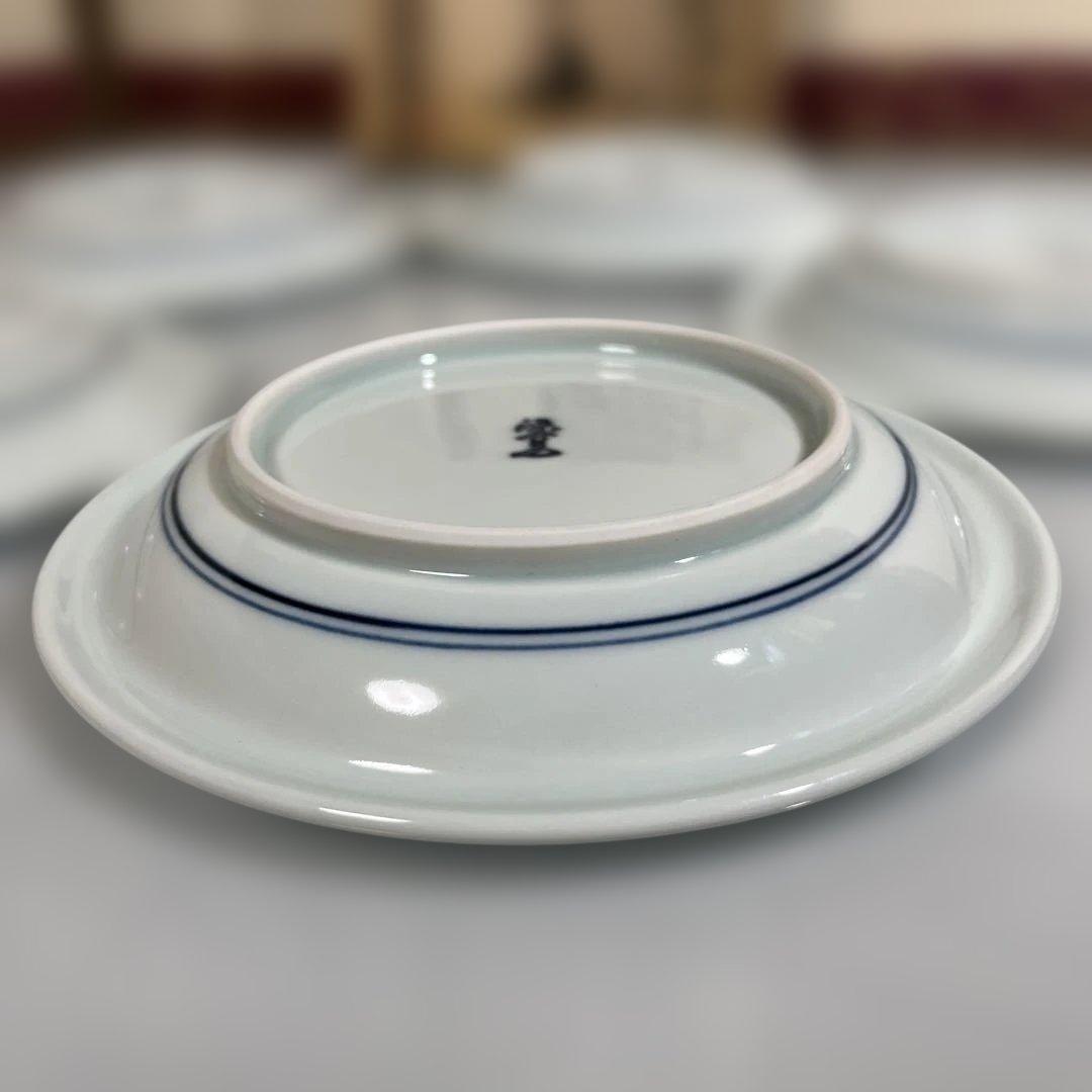 源右衛門　染付唐花牡丹絵　銘々皿5枚