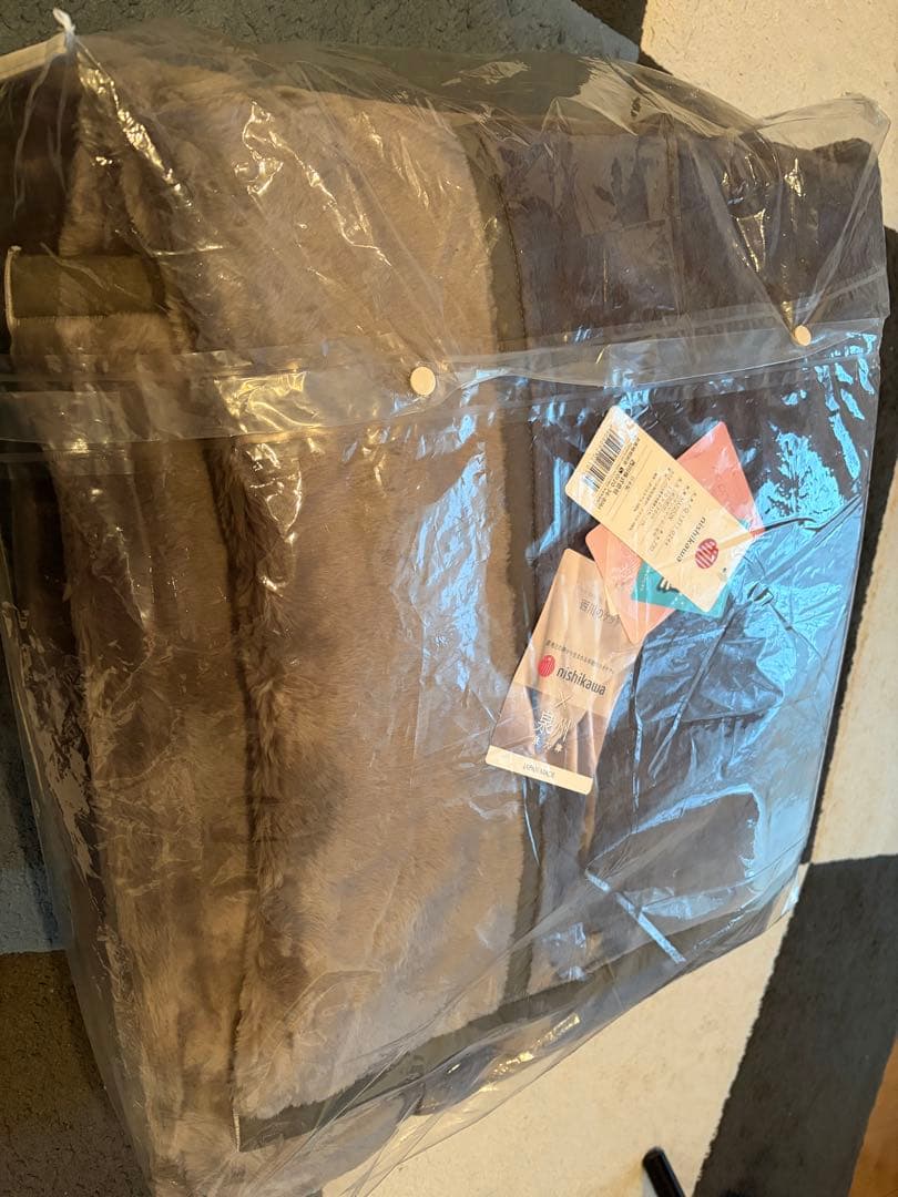 西川泉州 うるおいブラン毛布 セミダブル 2枚合わせ チャコールグレー