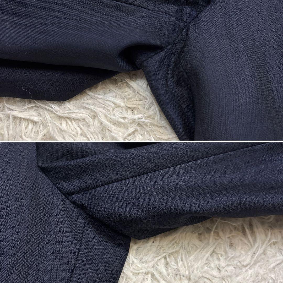 美品☆【ミツミネ】ゼニア生地　エレクタ　段返り　ネイビー　光沢感A4 M