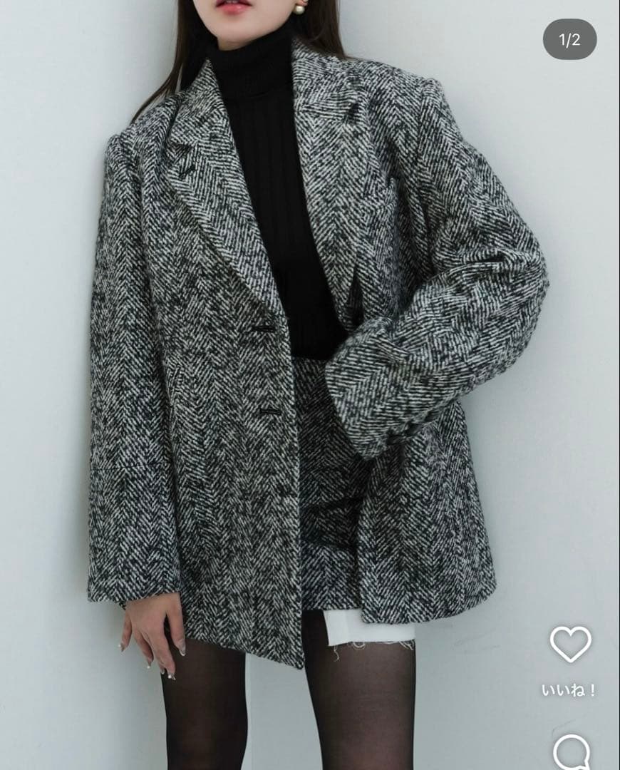 sheller シェリエ　オーバーサイズジャケットコート　アウター