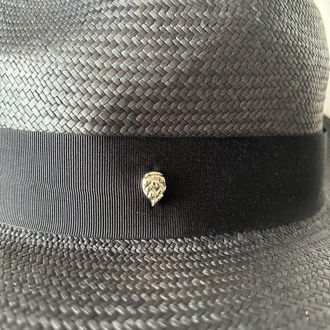 新品　ヘレンカミンスキー　ハット　黒　タグ付き　リボン　天然草木　パナマ