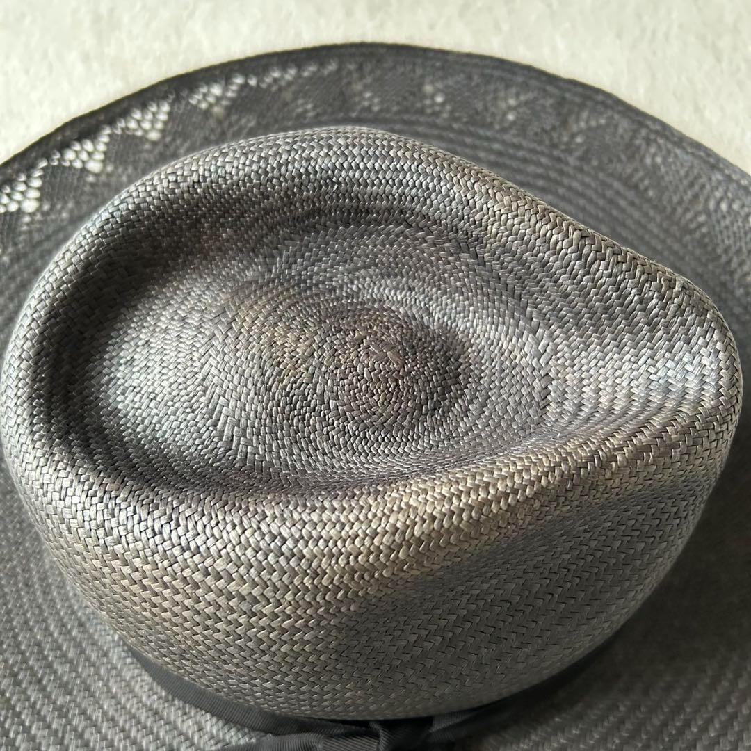 新品　ヘレンカミンスキー　ハット　黒　タグ付き　リボン　天然草木　パナマ