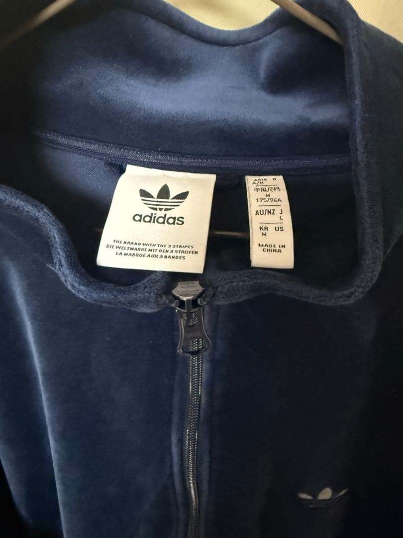 adidas アディダス ベロア トラックジャケット L ネイビー