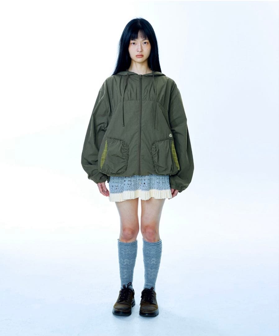coyseio CHECKWRINKLESWINDBREAKER 森ガール