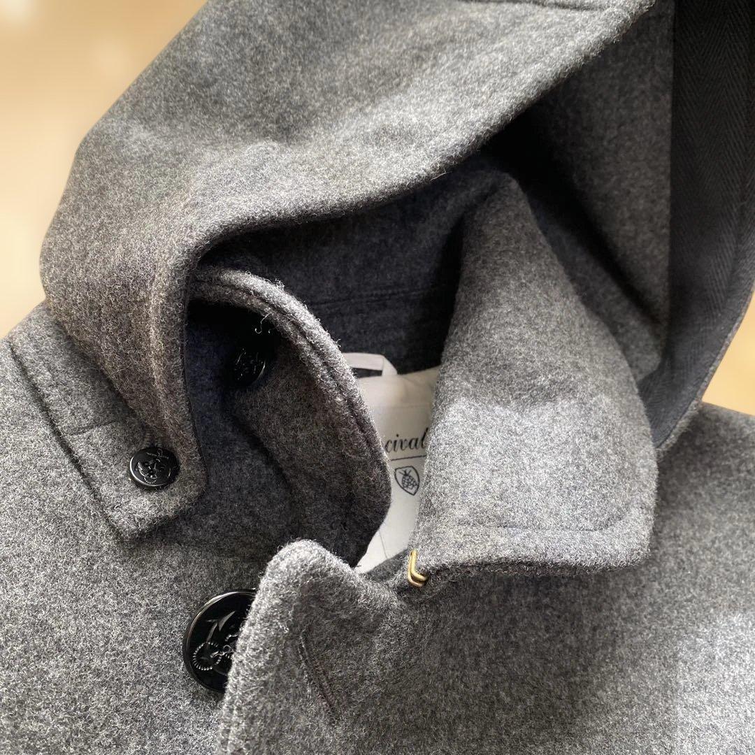 オーシバル　美品　ピーコート　ダークグレー フード付き(取り外し可能) サイズ4