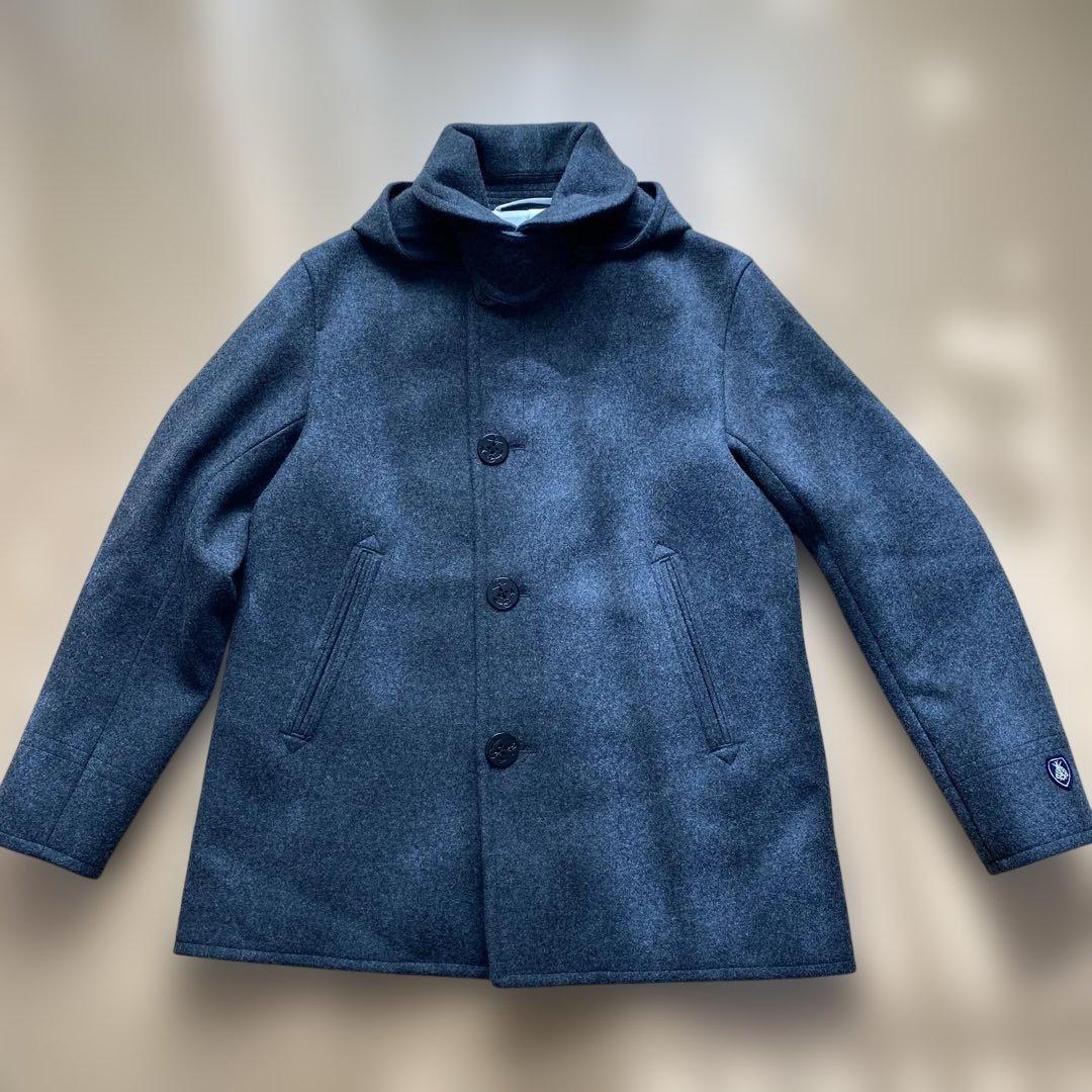 オーシバル　美品　ピーコート　ダークグレー フード付き(取り外し可能) サイズ4