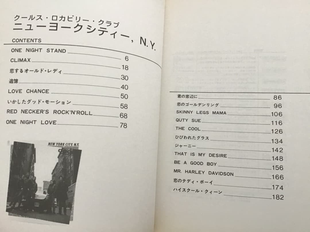 ★クールス/クールスロカビリークラブ/ニューヨークシティー/バンドスコア