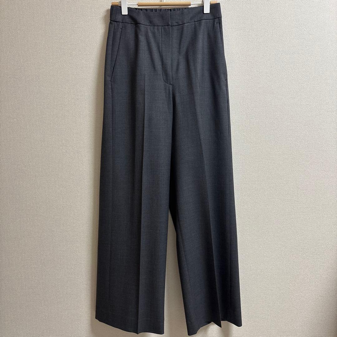 セオリーリュクス　パンツ　ワイド　ストレート　グレー　美品　36号