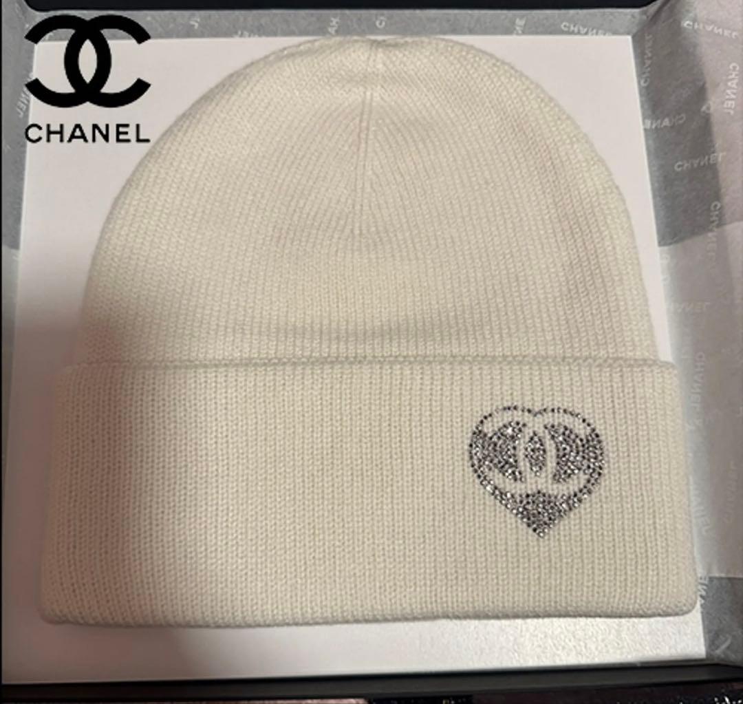 【7月売れなければ出品取消】CHANEL ニット帽 ココマーク ハートカシミヤ