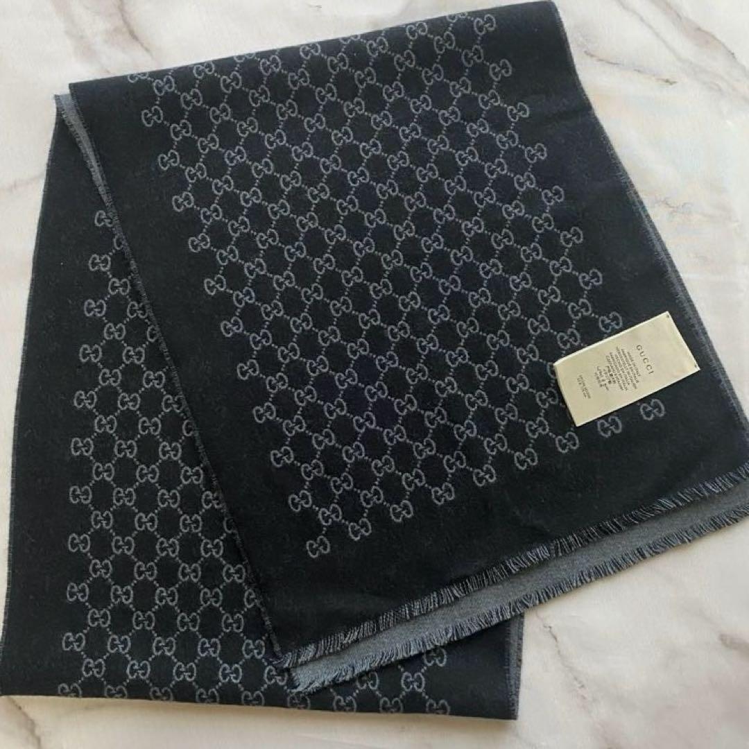 新品未使用 GUCCI グッチ GG ウールシルクリバーシブル マフラー