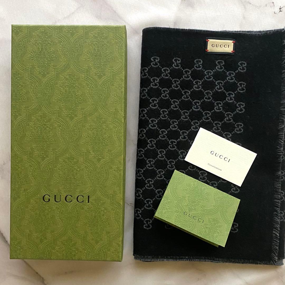 新品未使用 GUCCI グッチ GG ウールシルクリバーシブル マフラー