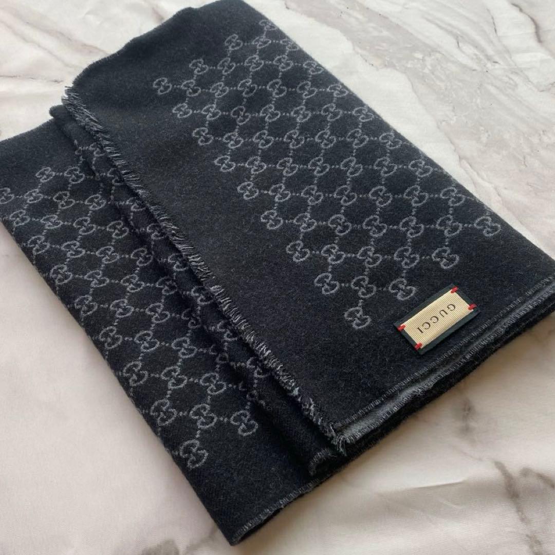 新品未使用 GUCCI グッチ GG ウールシルクリバーシブル マフラー