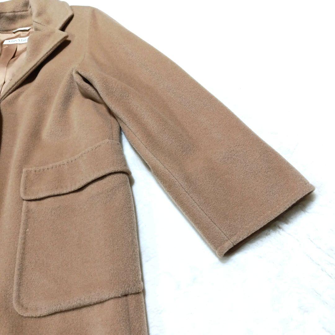 【美品】Max Mara　高級カシミヤ使用　白タグ　ウールコート　キャメル　40
