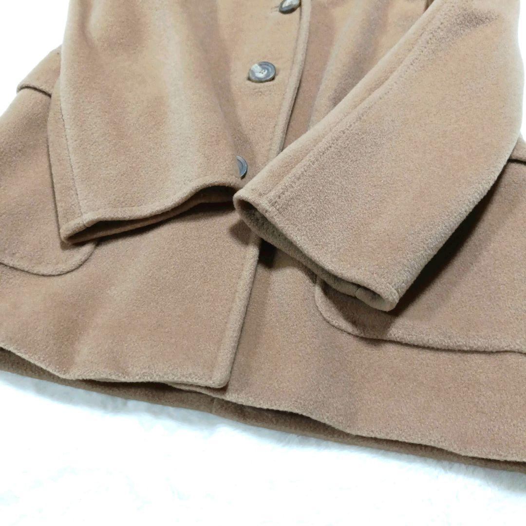 【美品】Max Mara　高級カシミヤ使用　白タグ　ウールコート　キャメル　40