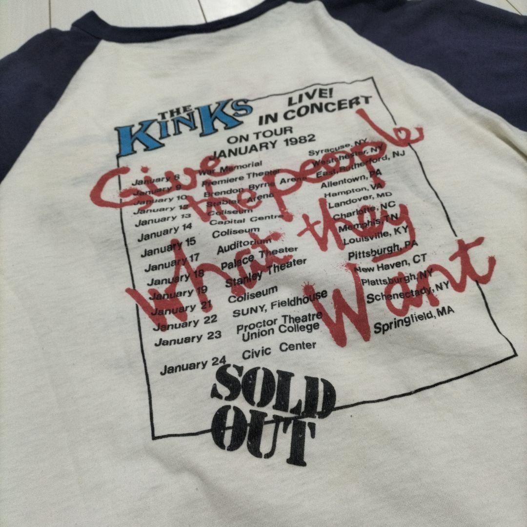 70s The Kinks ラグラン　ホワイト　ネイビー