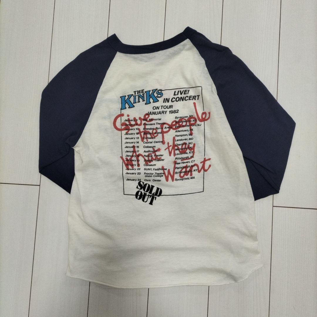 70s The Kinks ラグラン　ホワイト　ネイビー
