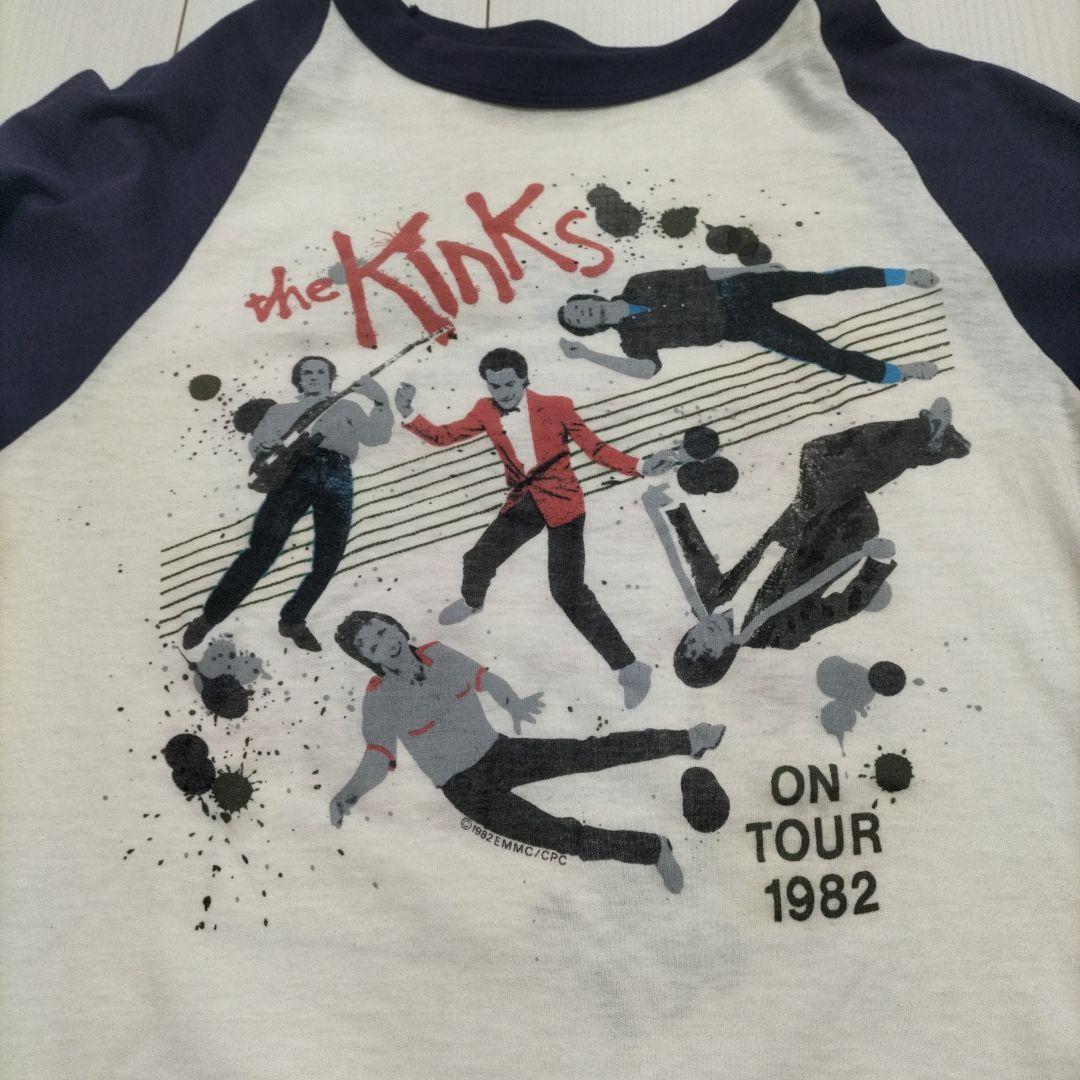 70s The Kinks ラグラン　ホワイト　ネイビー