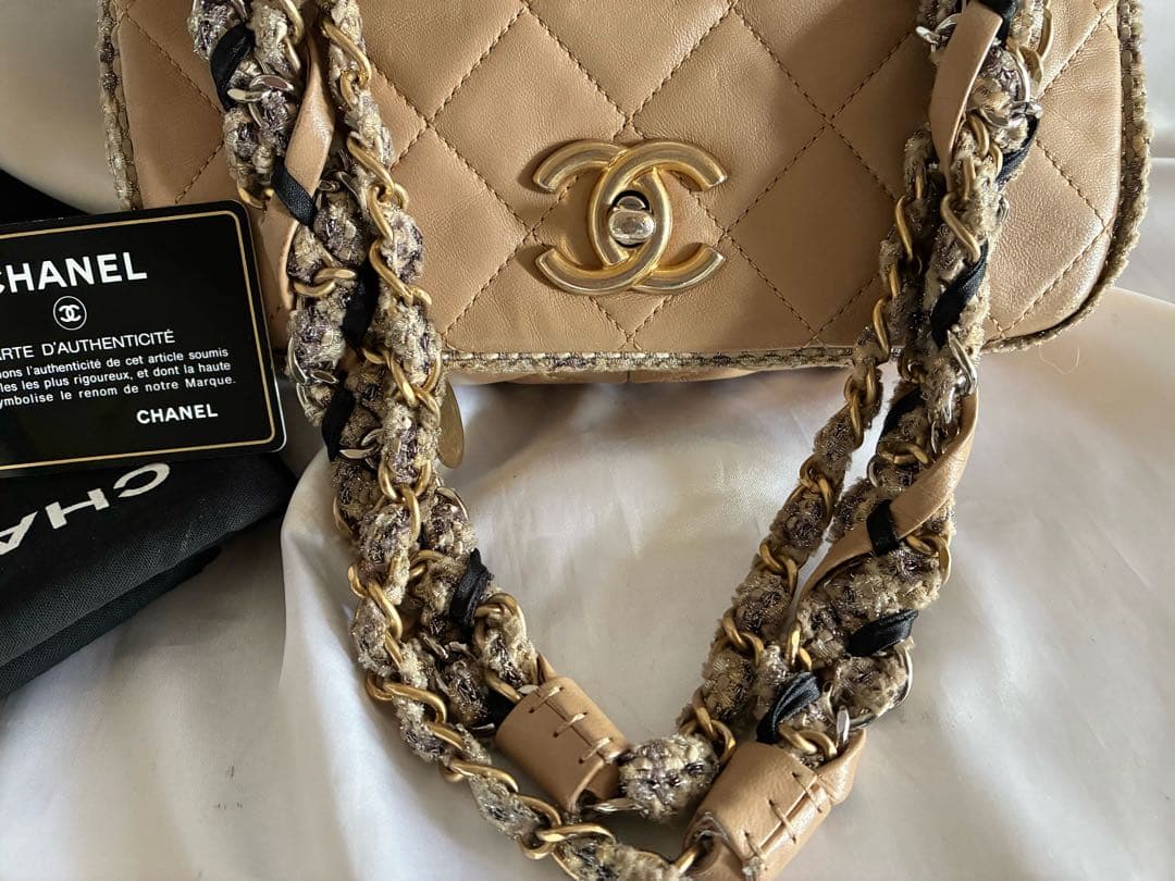 ちょこ 様♡CHANEL ツイード　マトラッセ　ラムスキン チェーンバッグ