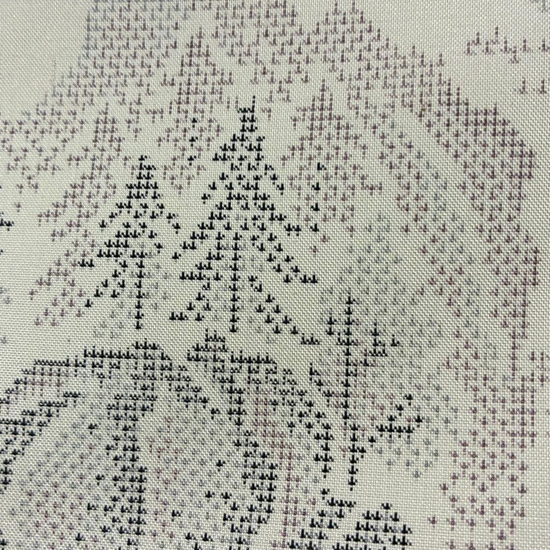 D91 本場白大島紬 風景 正絹 着物 袷 しつけ糸付き未使用極美品