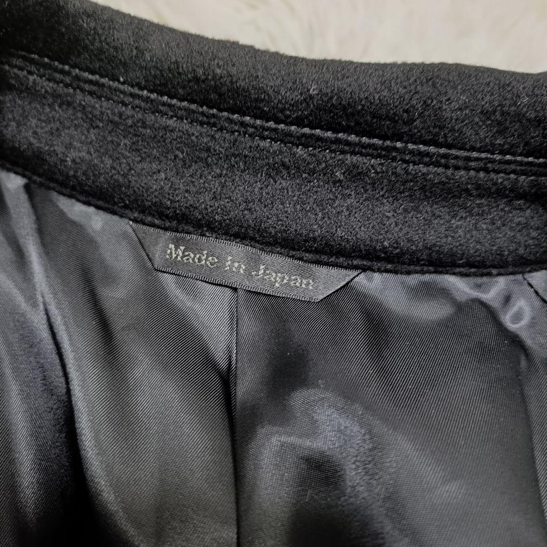 美品　深喜毛織　カシミヤ100 チェスターコース　ブラック　Sサイズ