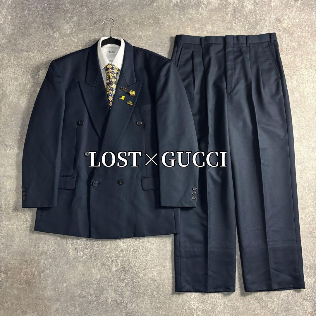【vintage】セットアップ ダブルスーツ クラシックブルー GUCCI