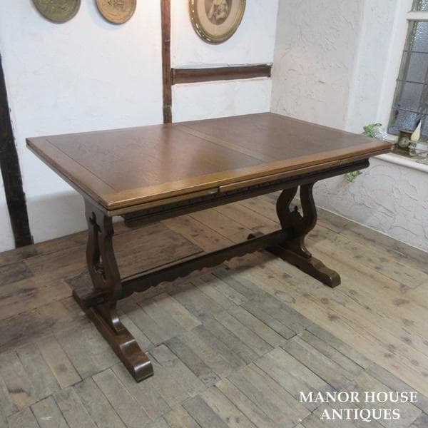 イギリス アンティーク 家具 ダイニングテーブル ドローリーフ 英国 6836d
