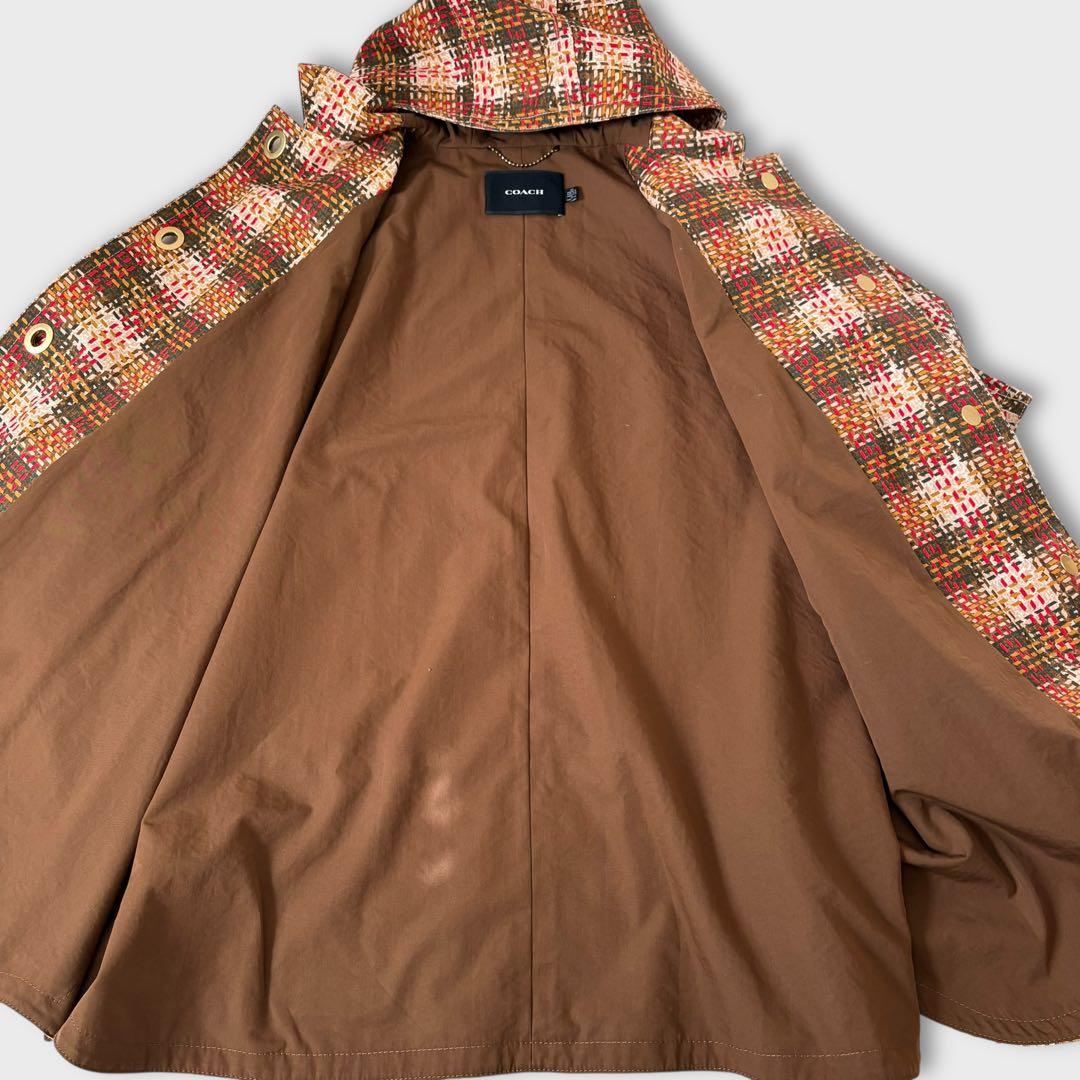希少 COACH チェック柄 ポンチョ 22AW ランウェイモデル