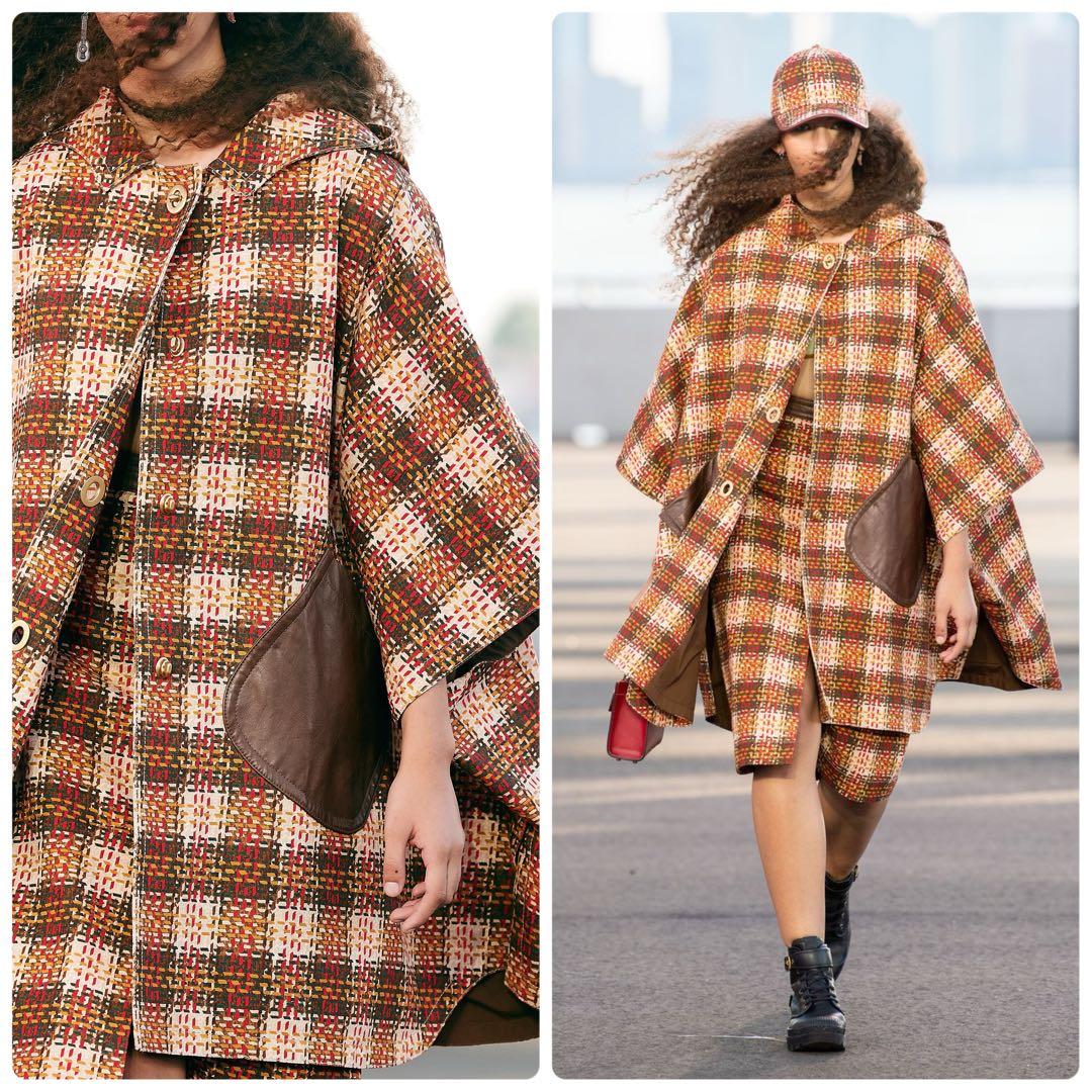 希少 COACH チェック柄 ポンチョ 22AW ランウェイモデル