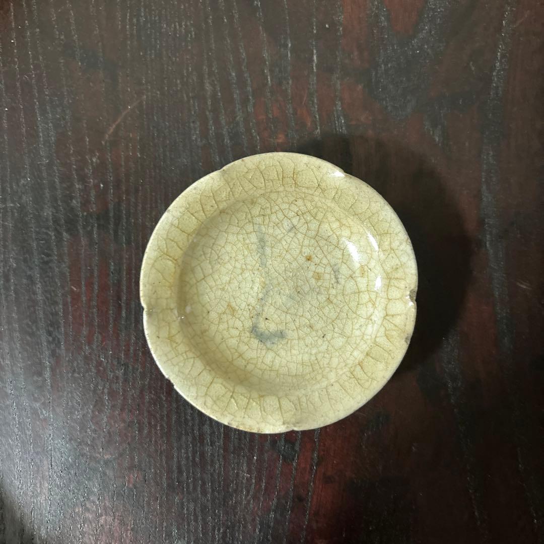 灰釉小皿　5点　豆皿　美濃瀬戸　酒盃　骨董　アンティーク　古道具　古民具　李朝