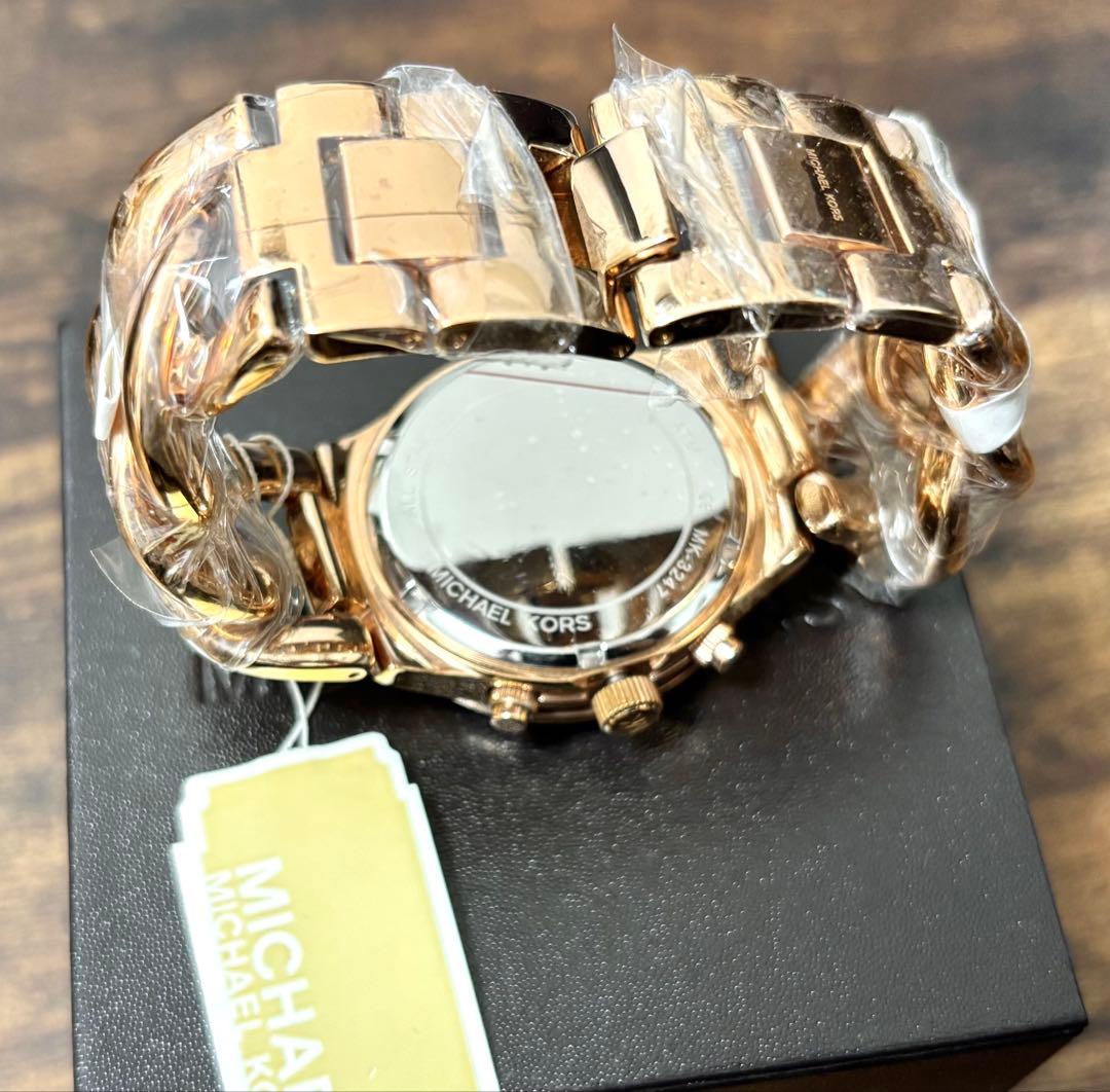 【ゆう様】マイケルコース ピンクゴールド チェーンブレスレット クロノグラフ時計