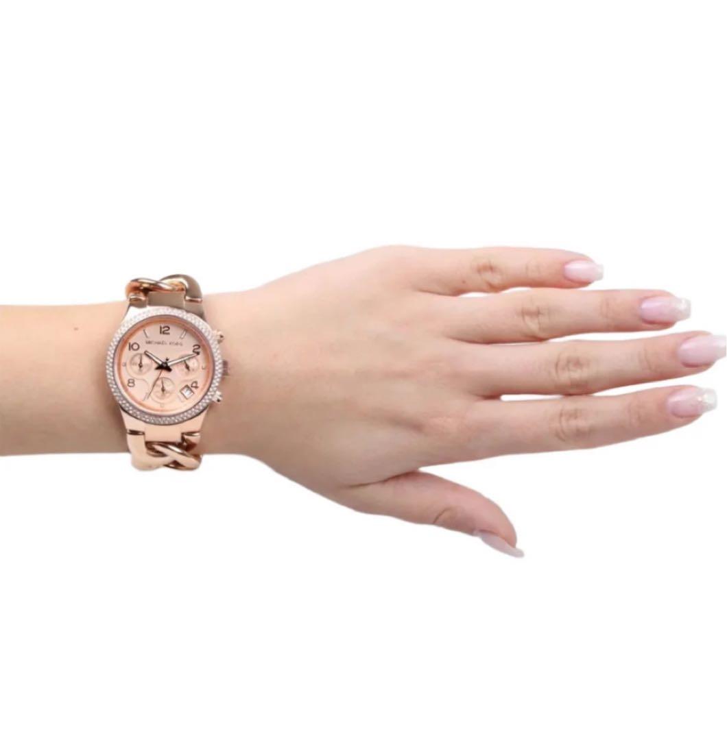 【ゆう様】マイケルコース ピンクゴールド チェーンブレスレット クロノグラフ時計