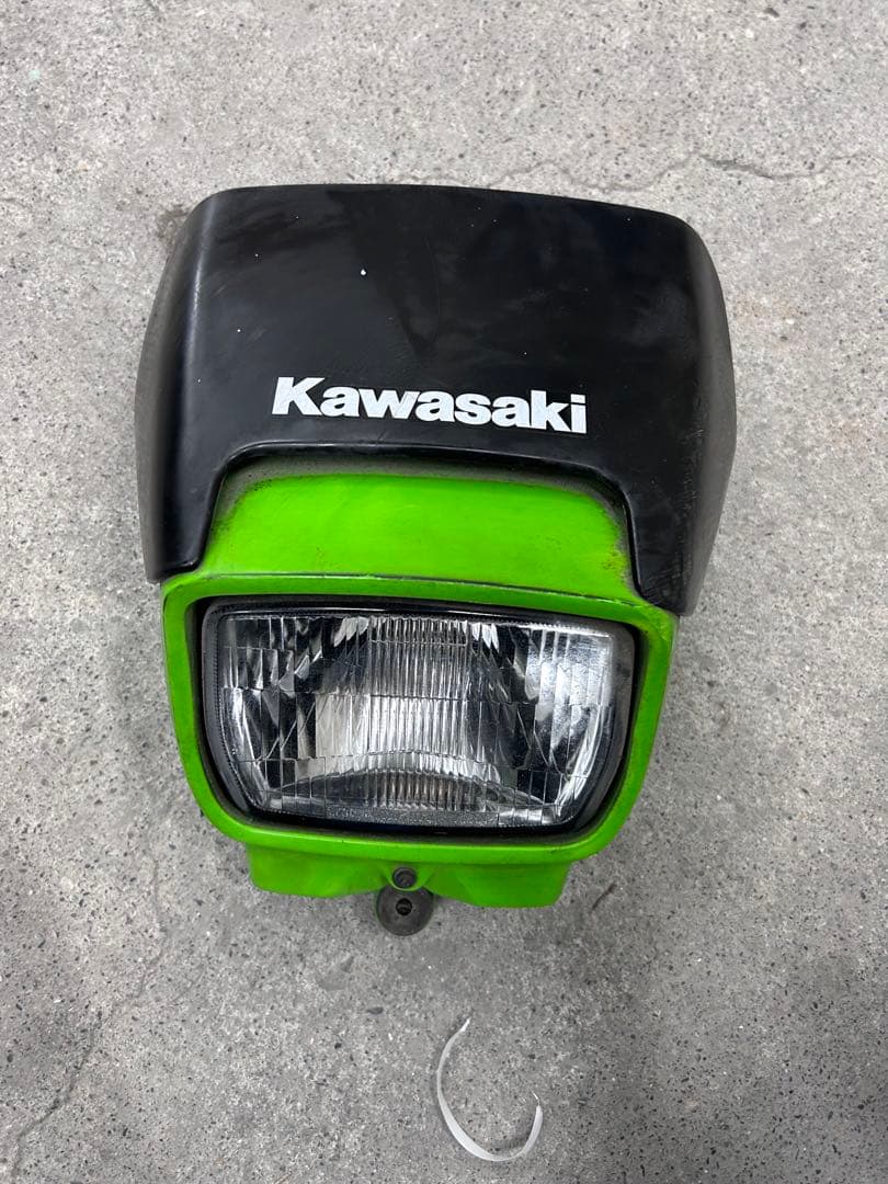 Kawasaki klx250 ヘッドライト 黒緑 良品 純正品 割れ欠けなし