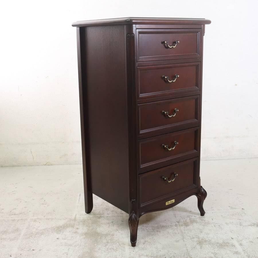 東海家具 Sri Tokai 5段チェスト 高さ90cm アンティーク調